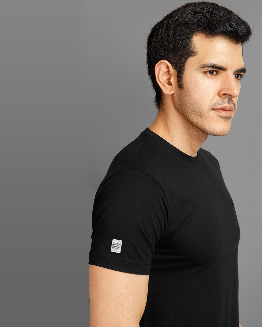 Ferraro Black Round neck T-Shirt