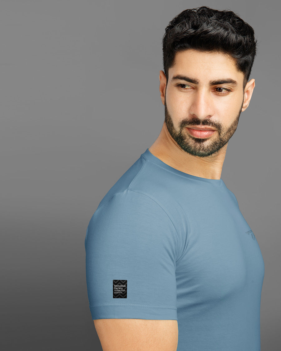 Ferraro Light Blue Round Neck T-Shirt