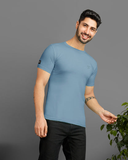 Ferraro Light Blue Round Neck T-Shirt